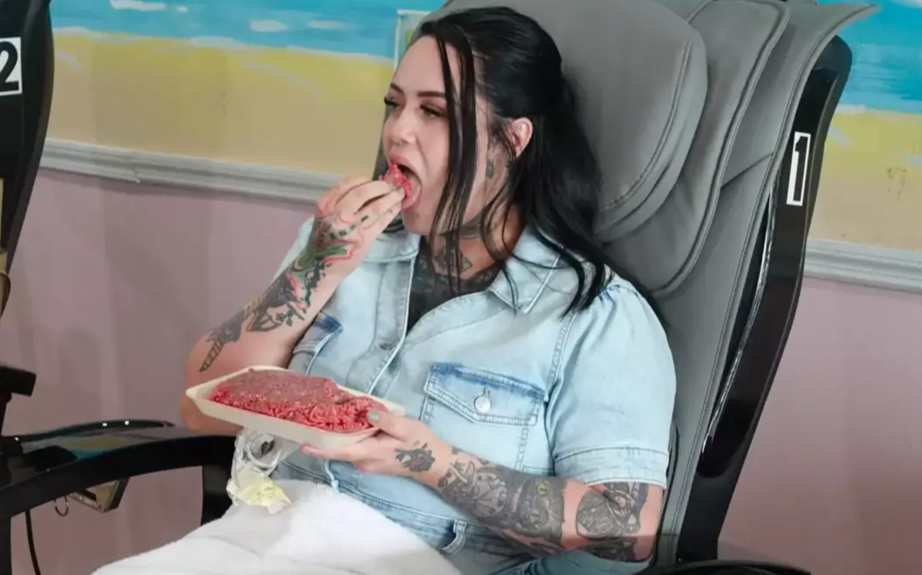 Woman who eats 2lbs of raw meat a day reveals terrifying impact on her body as nurse issues warning
