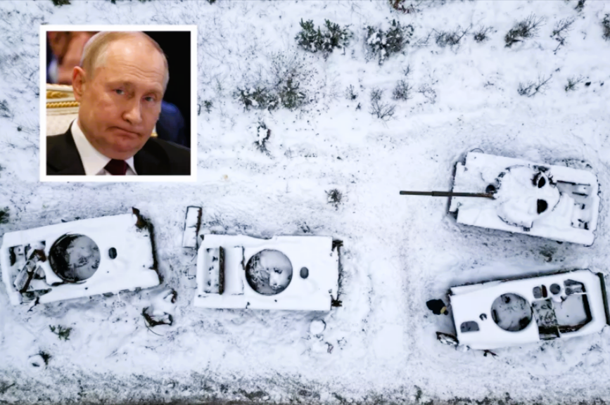 [Video]▶️ Russischer Panzer rast in Minenfeld und geht in Flammen auf, obwohl schon viele Panzerwracks genau dort lagen!