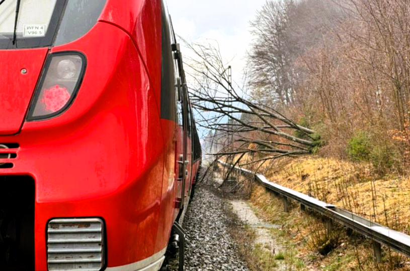 Stromleitung stürzt auf vollen Zug! Passagiere der Deutschen Bahn in Gefahr, Strecke gesperrt!