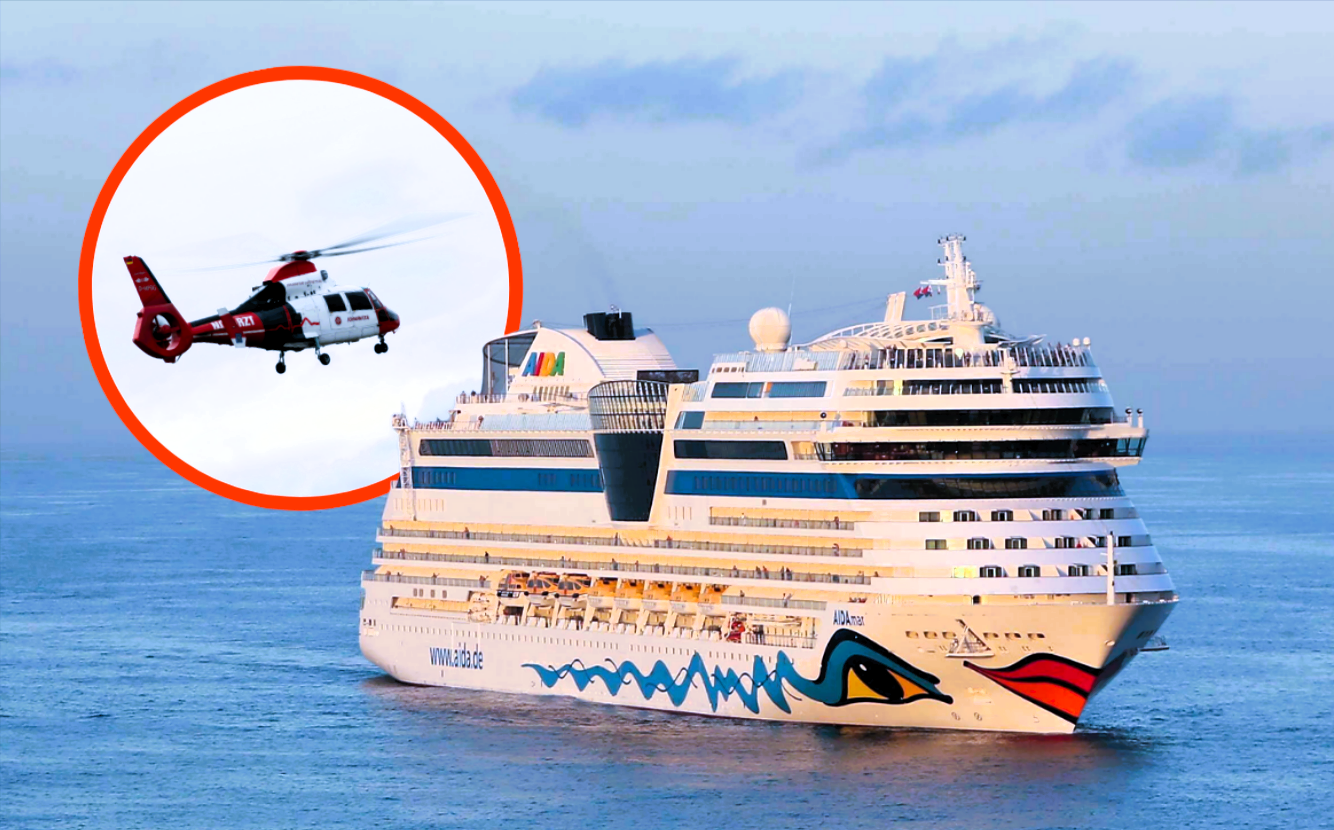 Medizinischer Notfall auf Kreuzfahrtschiff - Passagierin muss mit Helikopter evakuiert werden!