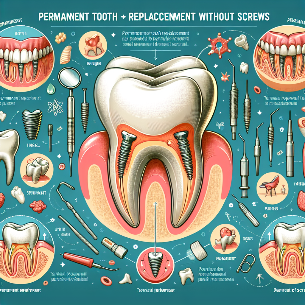 Permanent tooth replacement without screws